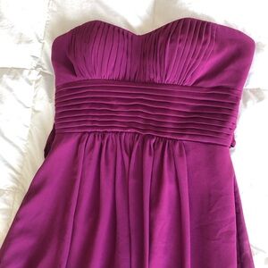 With Sash Maxi Formal Strapless Levkoff Magenta Dress